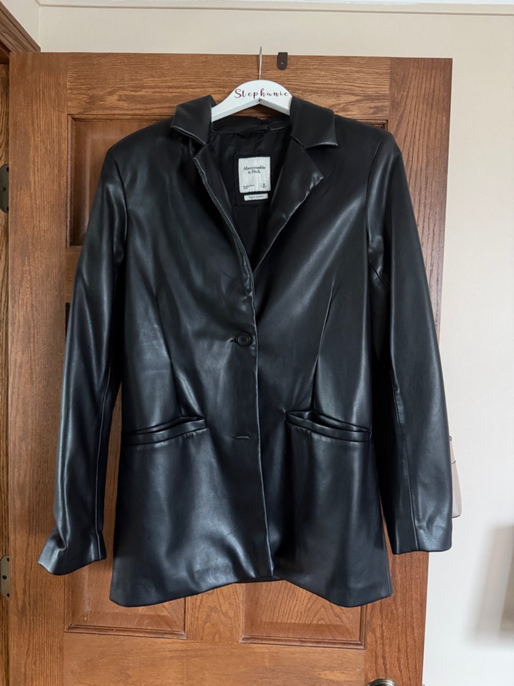 Abercrombie & Fitch vegan leather blazer